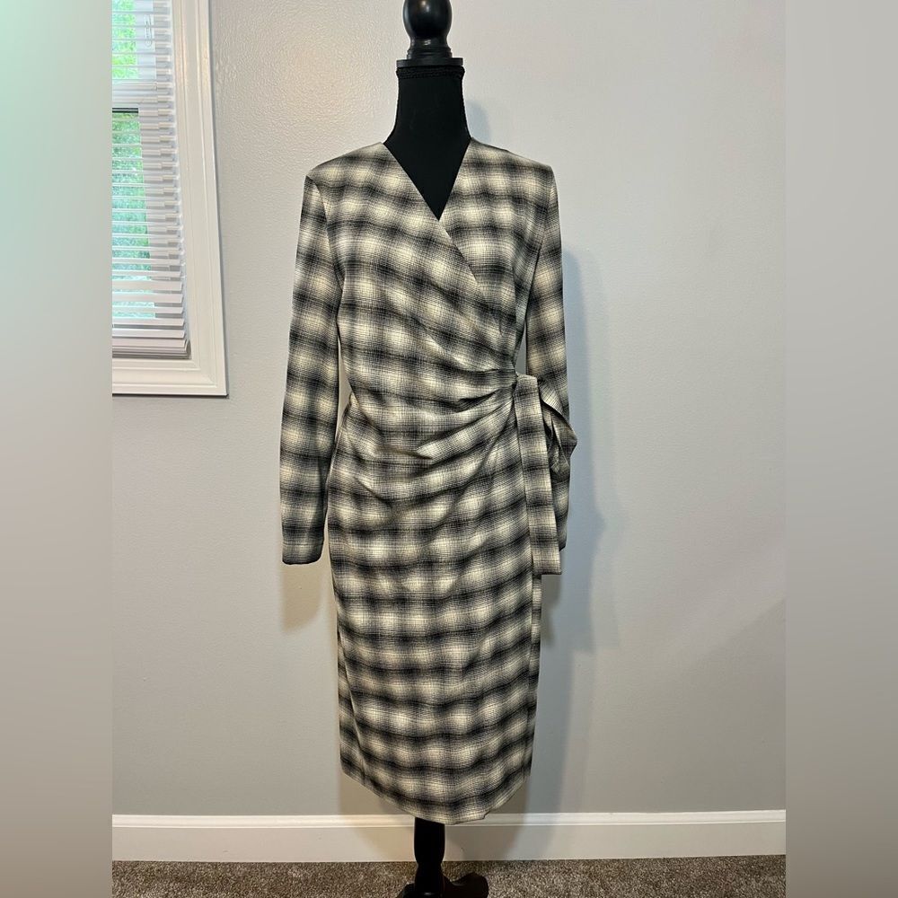 MARELLA Como Plaid Wrap Dress‎